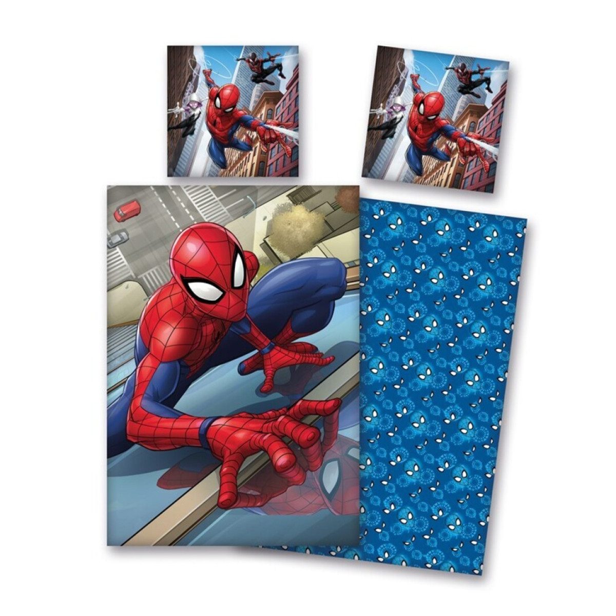 Aymax sprl Bettwäsche Marvel Spiderman Bettbezug 135x200 cm + Kissen 80x80 cm Baumwolle