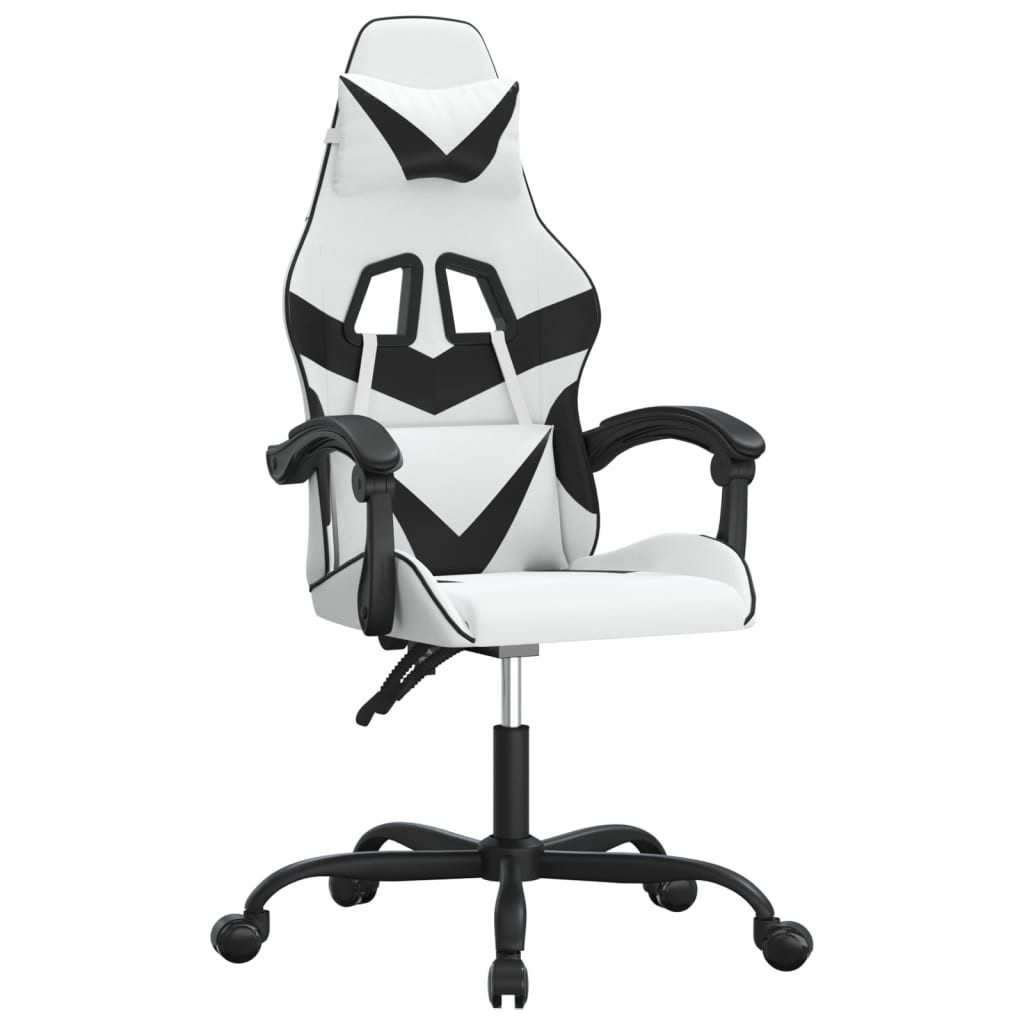 vidaXL Gaming-Stuhl Gaming-Stuhl Drehbar Weiß und Schwarz Kunstleder (1 St)