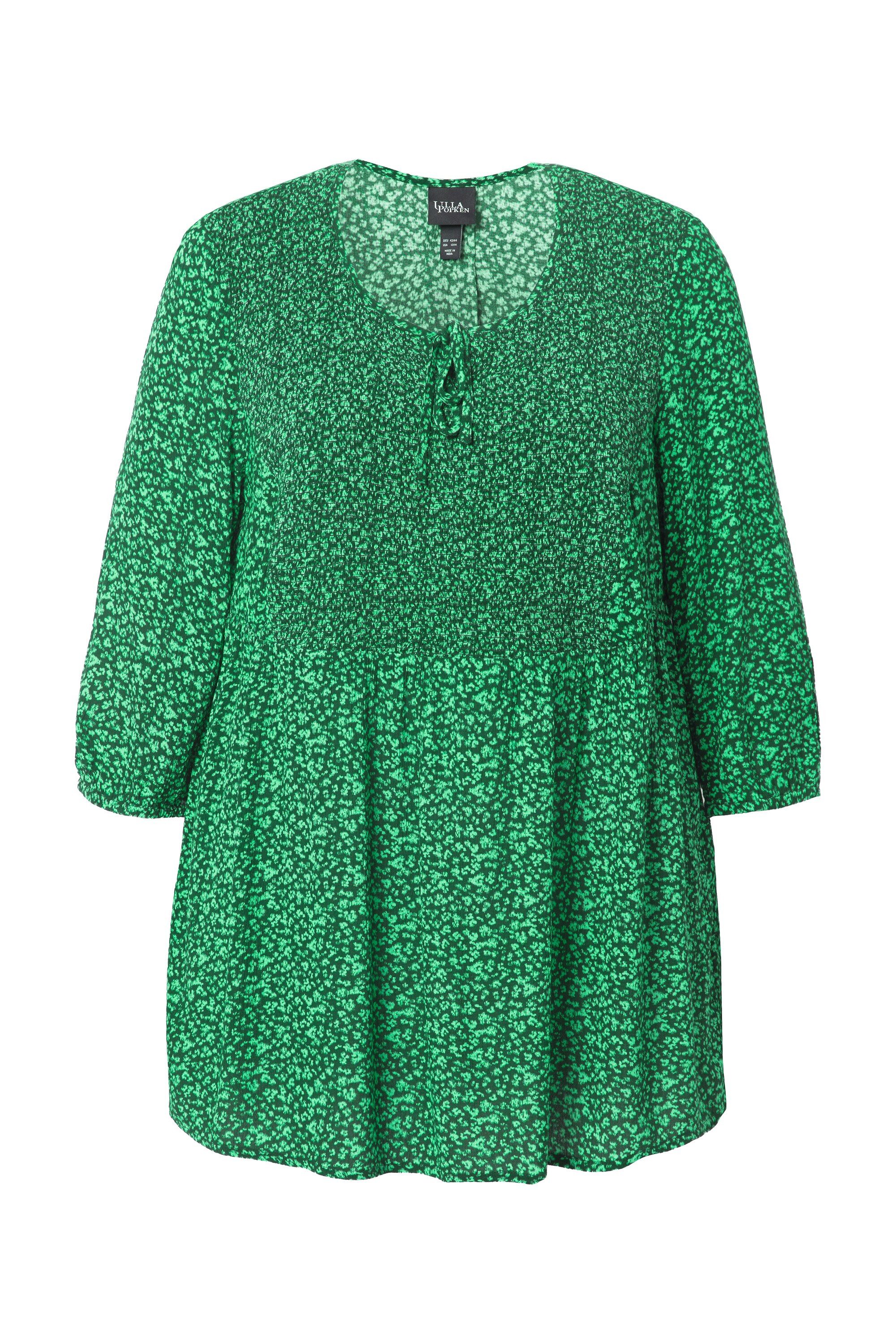 Ulla Popken Druckbluse Smokbluse Blüten A-Linie günstig online kaufen