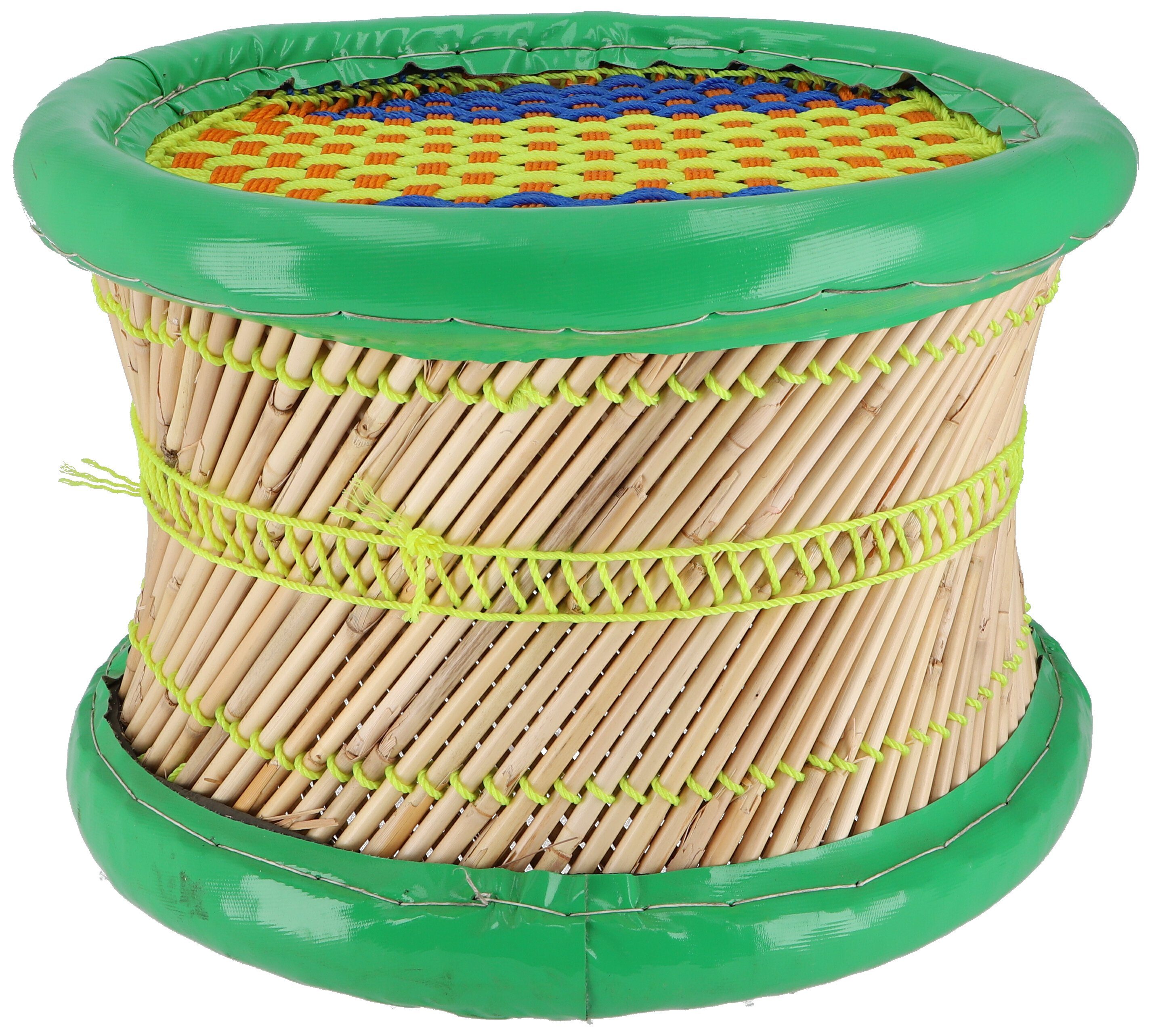 Guru-Shop Stuhl Indischer Korbhocker, Bambushocker, Sitzpuff,..