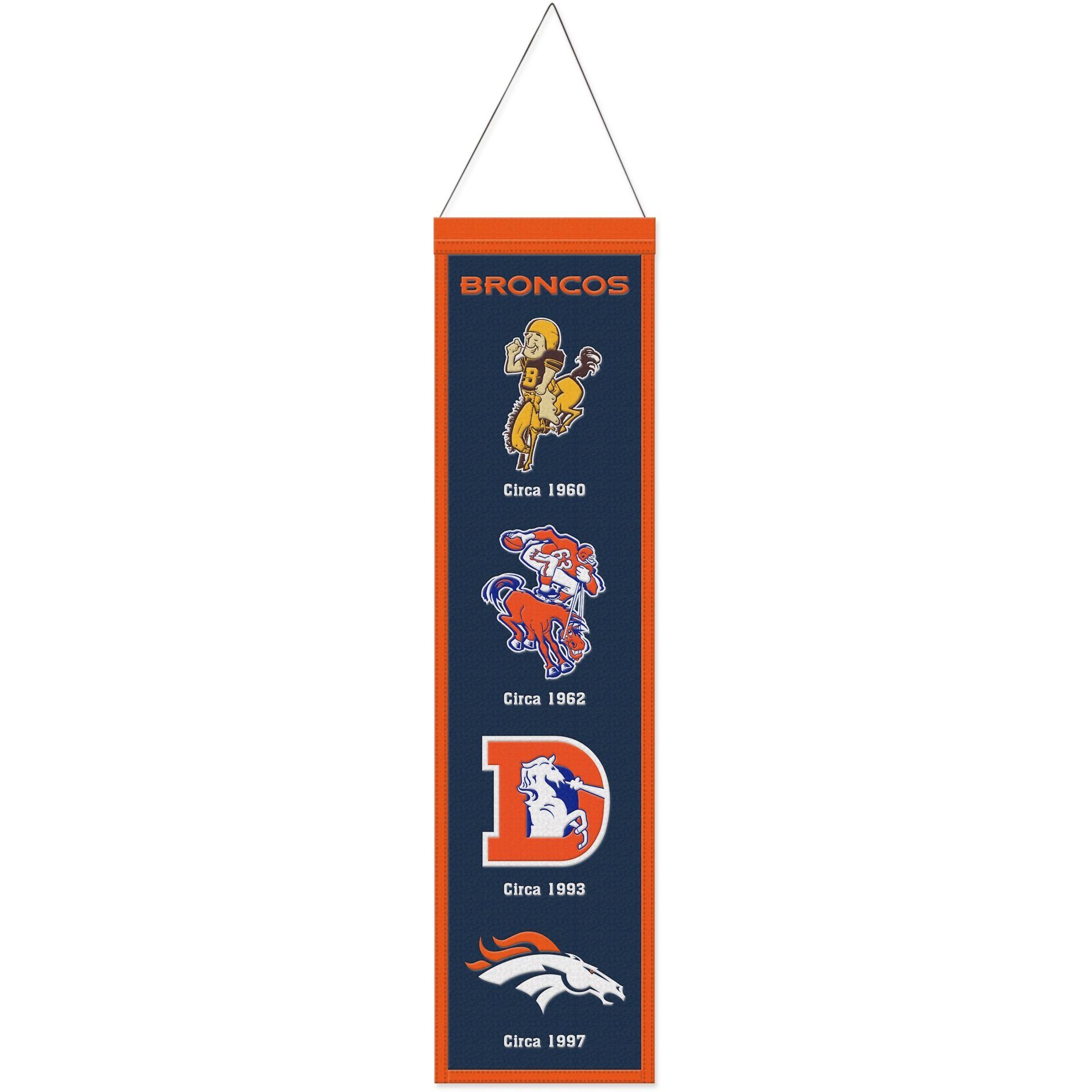 WinCraft Wanddekoobjekt NFL Teams EVOLUTION Wool Banner 80x20cm Denver Broncos