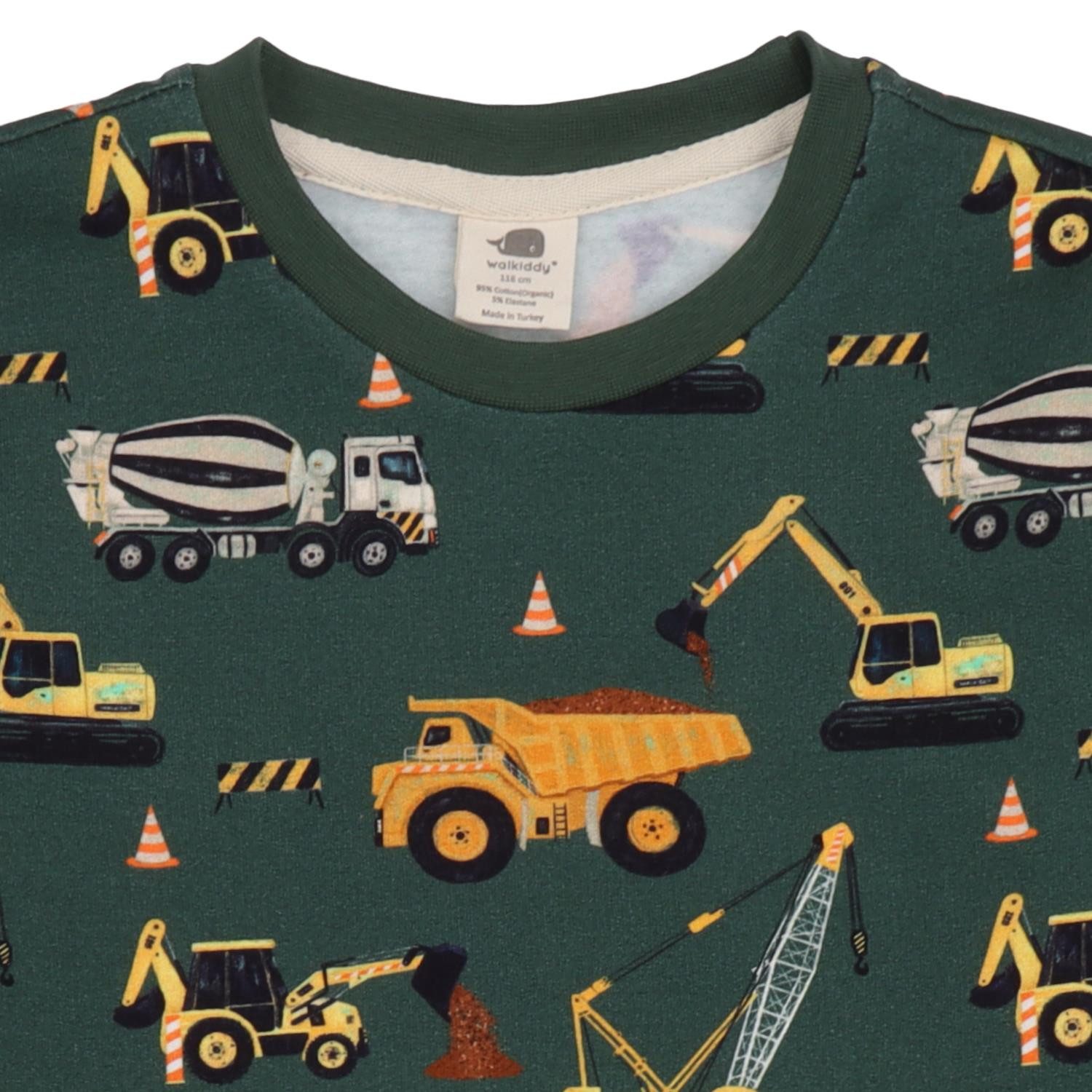 Walkiddy Sweatshirt Walkiddy mit Baggermotiv aus Bio Baumwolle Bio Baumwolle,GOTS,Kinderbekleidung,nachhaltige Klamotten,Sweatshirt – Bild 3 von 3