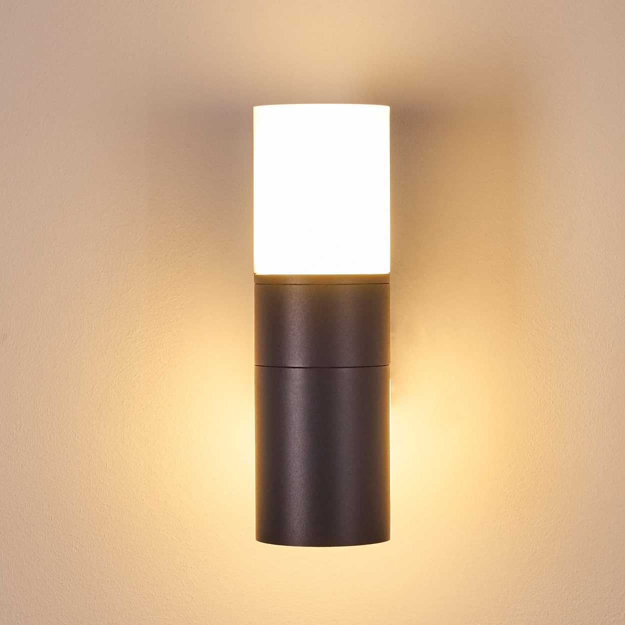 hofstein Außen-Wandleuchte Wandlampe LED 1000 in Metall Lumen, Kelvin, Außenmoderne Anthrazit, m., aus IP54 3000 »Isca«