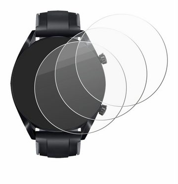 Savvies Panzerglas für Huawei Watch GT 2 (46 mm), Displayschutzglas, 3 Stück, Schutzglas Echtglas 9H Härte klar Anti-Fingerprint