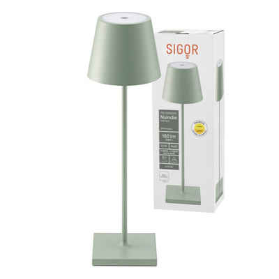 SIGOR LED Tischleuchte Tischleuchte NUINDIE Salbeigrün, Dimmbar, 1 LED Platine, 2700