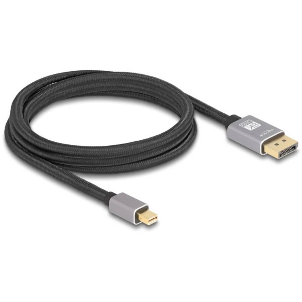 Delock Mini DisplayPort zu DisplayPort Kabel 8K 60 Hz 2 m Metall 81092 HDMI-Kabel, 8K UHD, vergoldete Steckkontakte, dreifach geschirmt