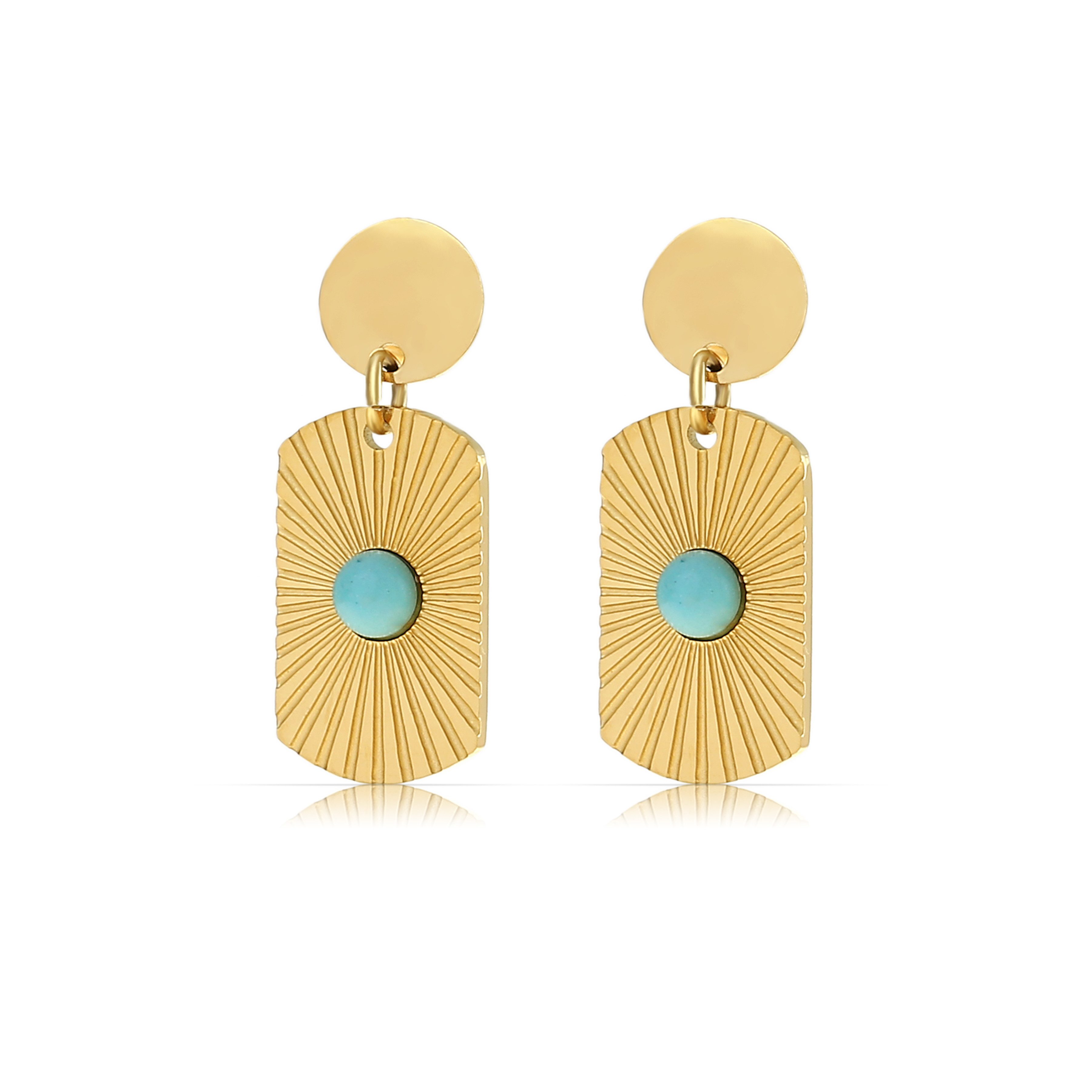 Made by Nami Ohrring-Set Gold Hängend mit Sonnen Anhänger und Edelstein Eck günstig online kaufen