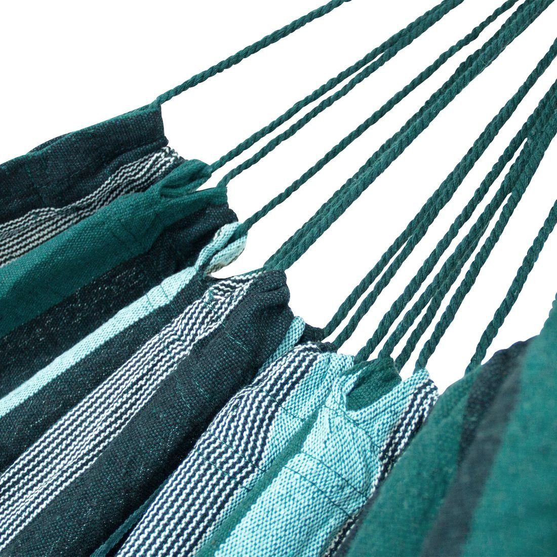 yourGEAR Hängematte Maui Smaragd Hängematte 200x120cm 240 kg Baumwolle Tuchhängematte