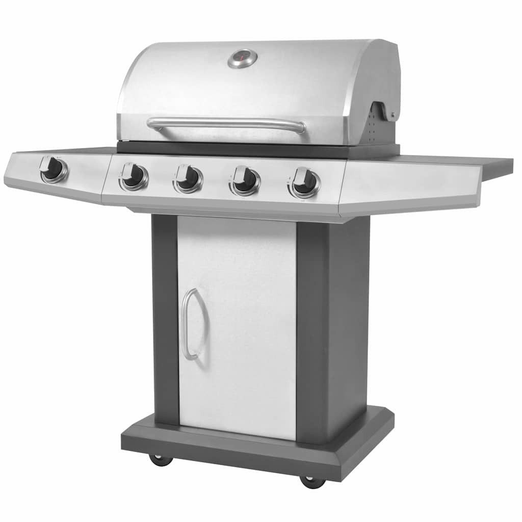 vidaXL Grillkamin Gas Grill Silber Edelstahl