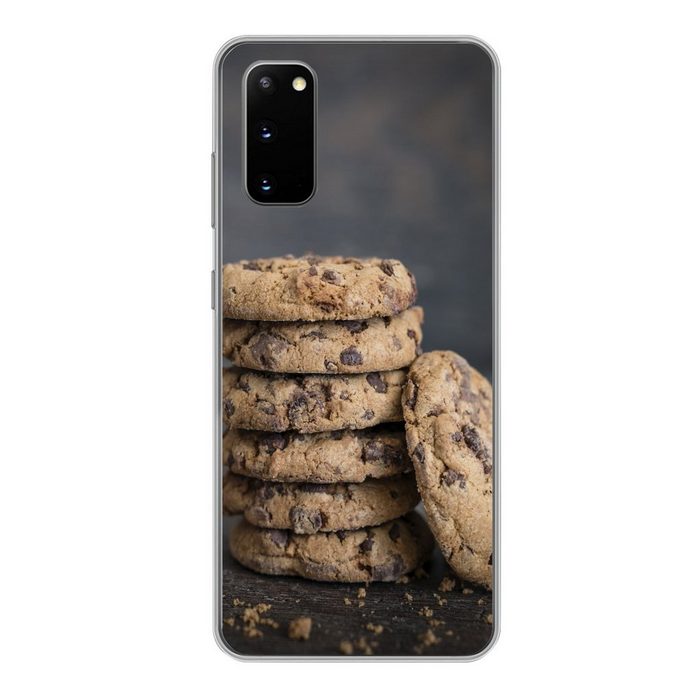 MuchoWow Handyhülle Kekse mit Schokoladenstückchen Phone Case Handyhülle Samsung Galaxy S20 Silikon Schutzhülle
