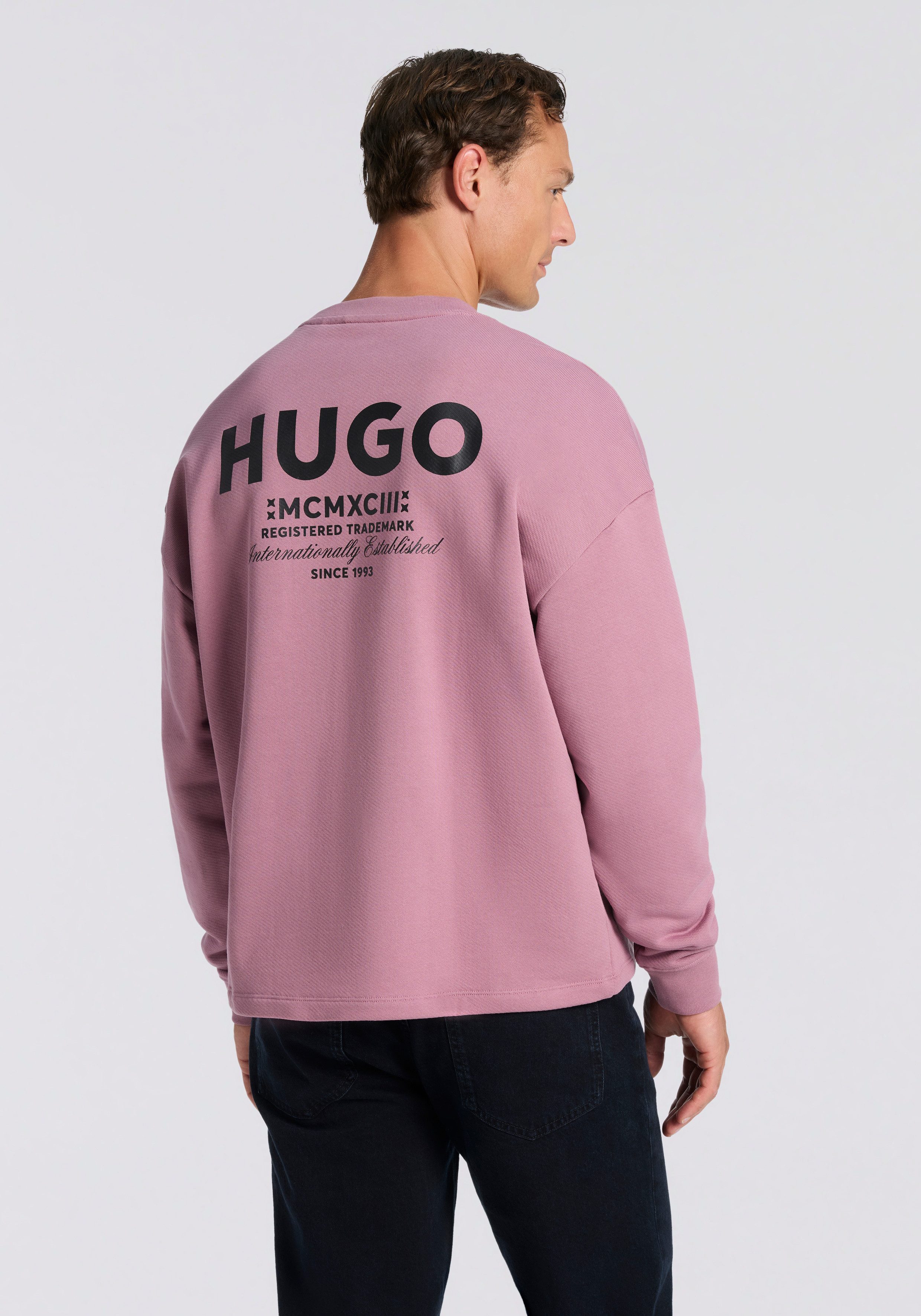 HUGO Blue Sweatshirt Naviu mit Rückendruck günstig online kaufen