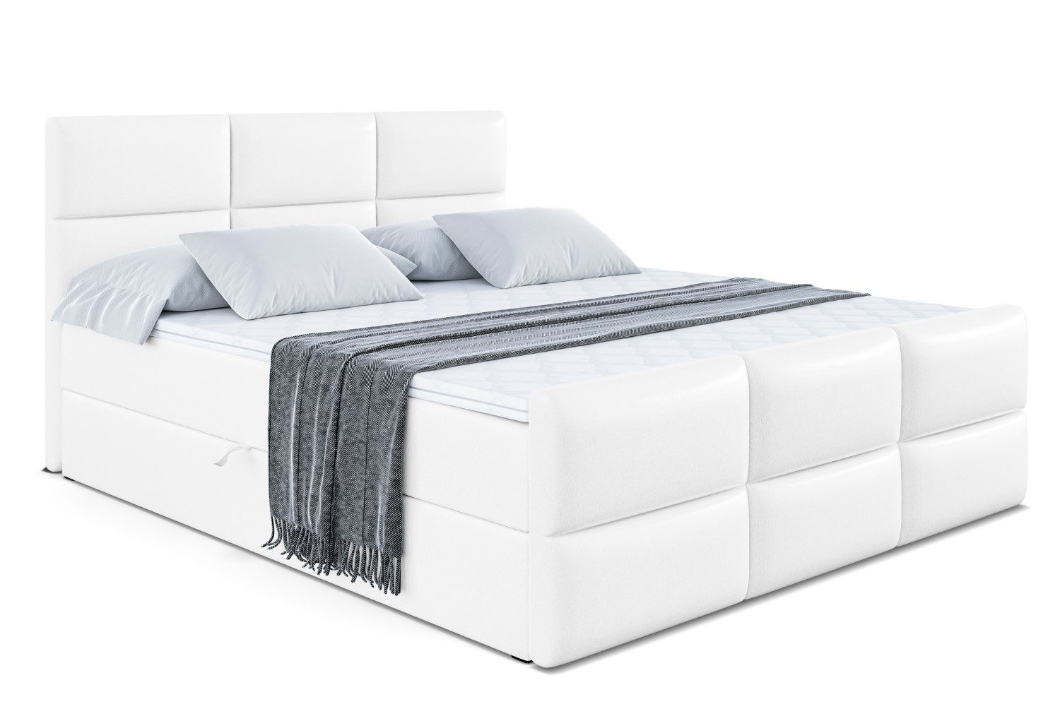 ALTDECOR Boxbett OHIO-Z (Multipocket-Matratze H4, H3 Matratze Bonellfederung, Topper, Kopfteil), Doppelbett mit Fußteil