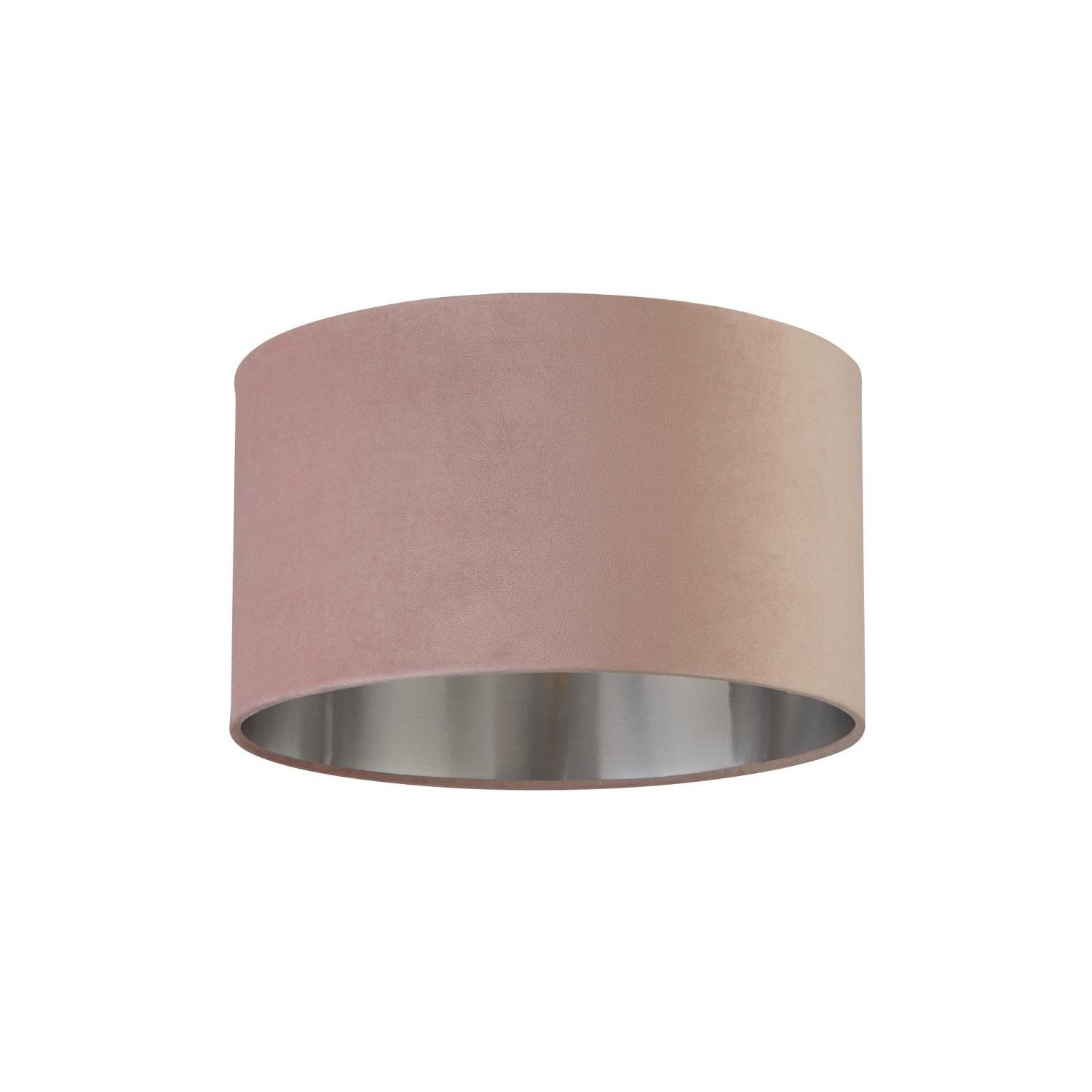 Licht-Erlebnisse Lampenschirm GIRONA, in Pink Silber gebürstet Ø 38 cm Stof günstig online kaufen