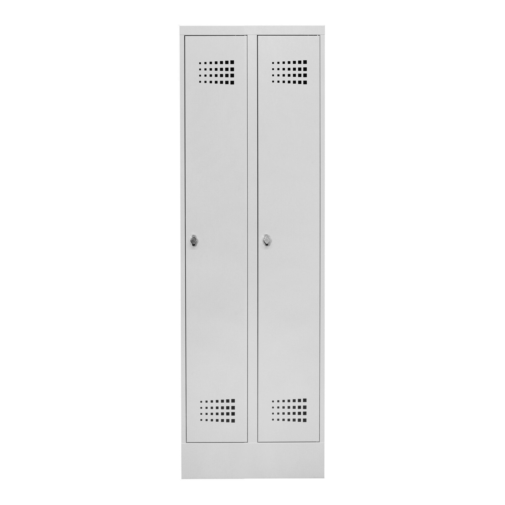 Stier STIER Garderobenspind Premium mit Sockel 2 Abteile Drehriegel lichtgra