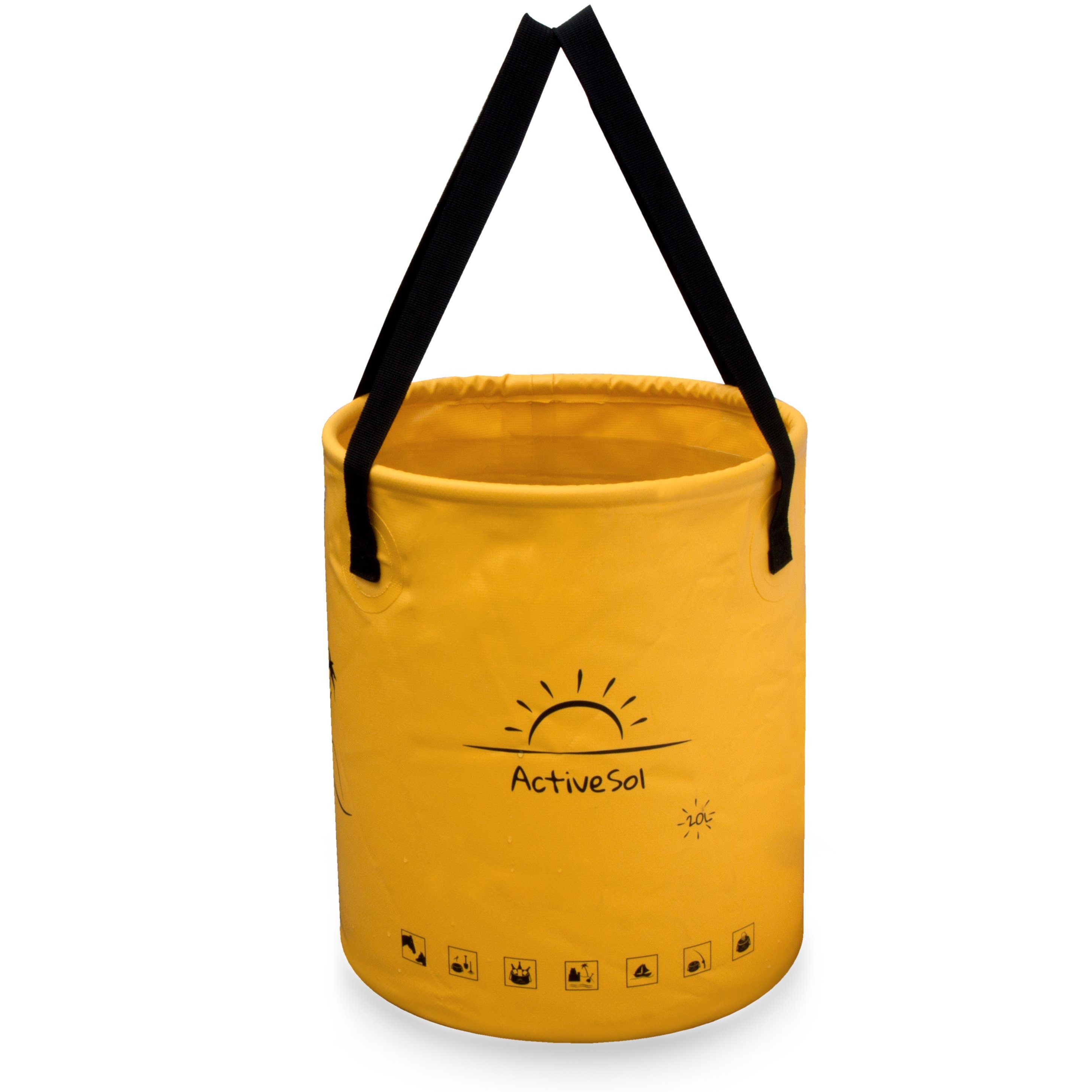 ActiveSol Falteimer Falteimer, Robust, leicht, platzsparend, Camping & Outdoor, Trageriemen, Reißfest, 100% Wasserdicht