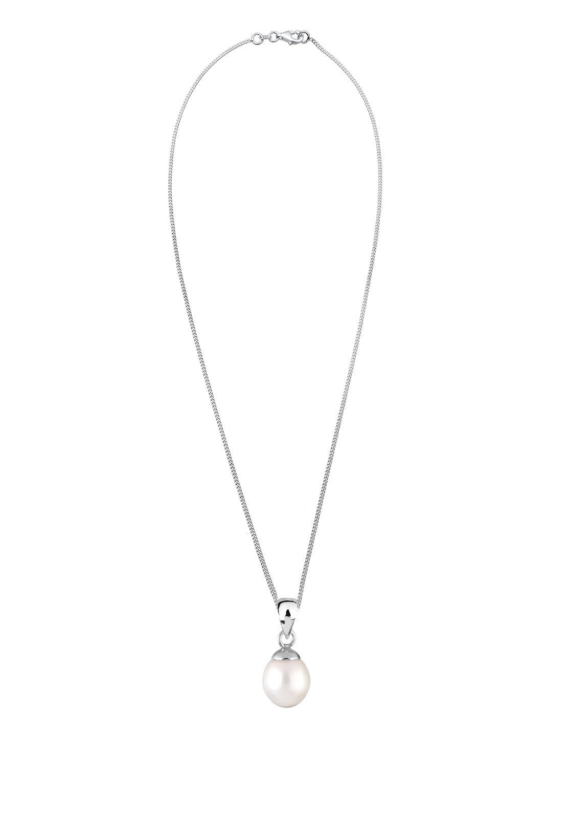 Elli Perlenkette Perlen Weiß Tropfen 925 Sterling Silber