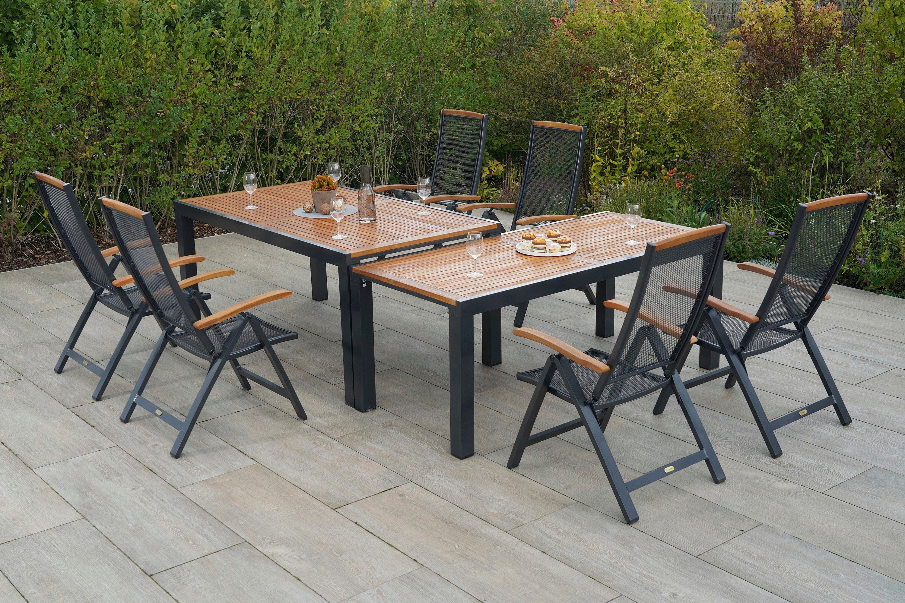 MERXX GartenEssgruppe Tilos, (7tlg), Rückenlehne 5fach verstellbar
