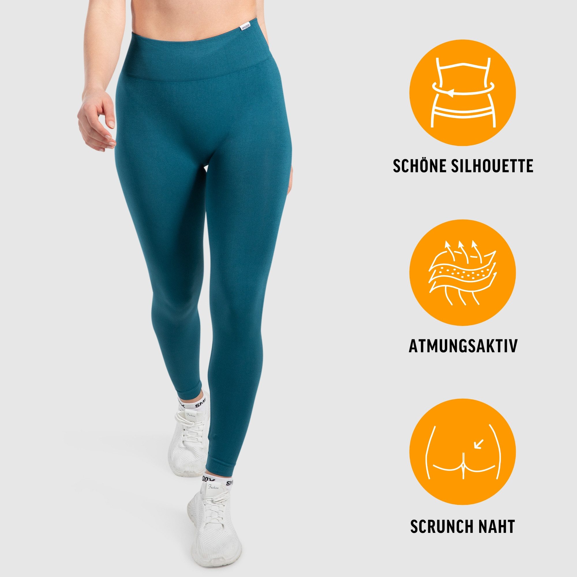 Leggings Slayton Scrunch, Seamless Push-Up Sporthose High Waist V-Shape Bund