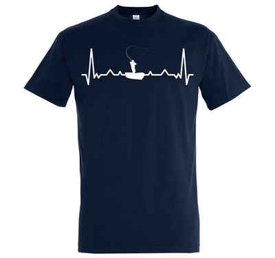 Youth Designz T-Shirt Heartbeat Angeln Herren Shirt mit lustigem Angler Frontprint