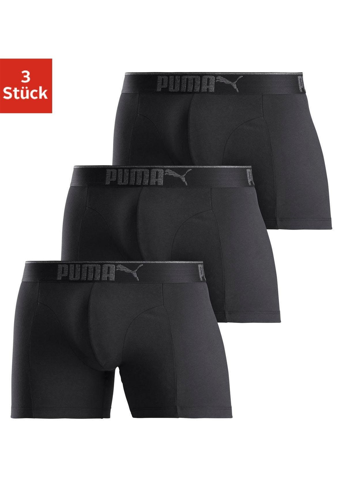 PUMA Boxershorts Lifestyle Sueded Cotton Boxer 3P (Packung, 3-St)