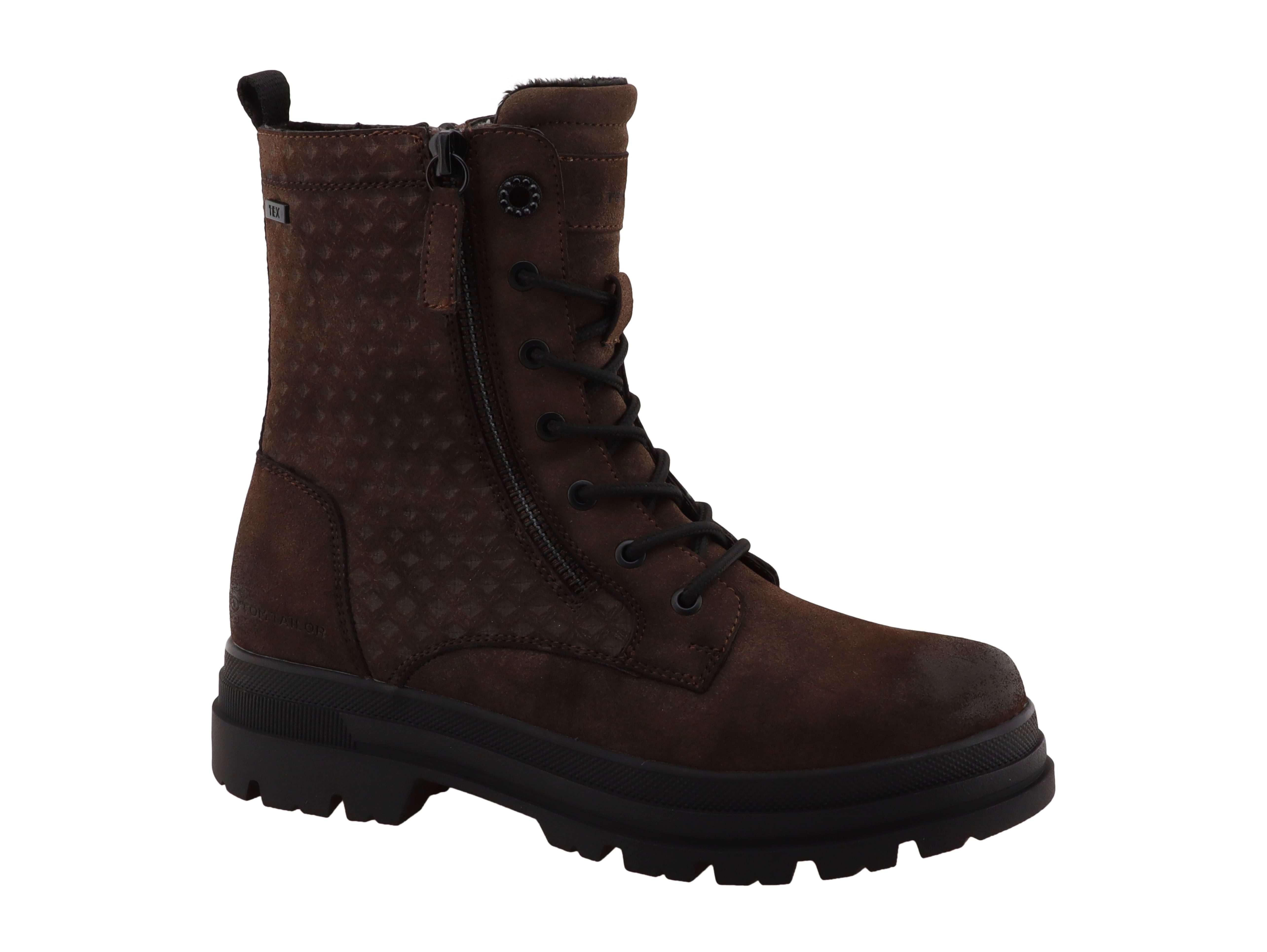 TOM TAILOR Winterboots Blockabsatz, Schnürboots mit wasserabweisender TEX-Ausstattung