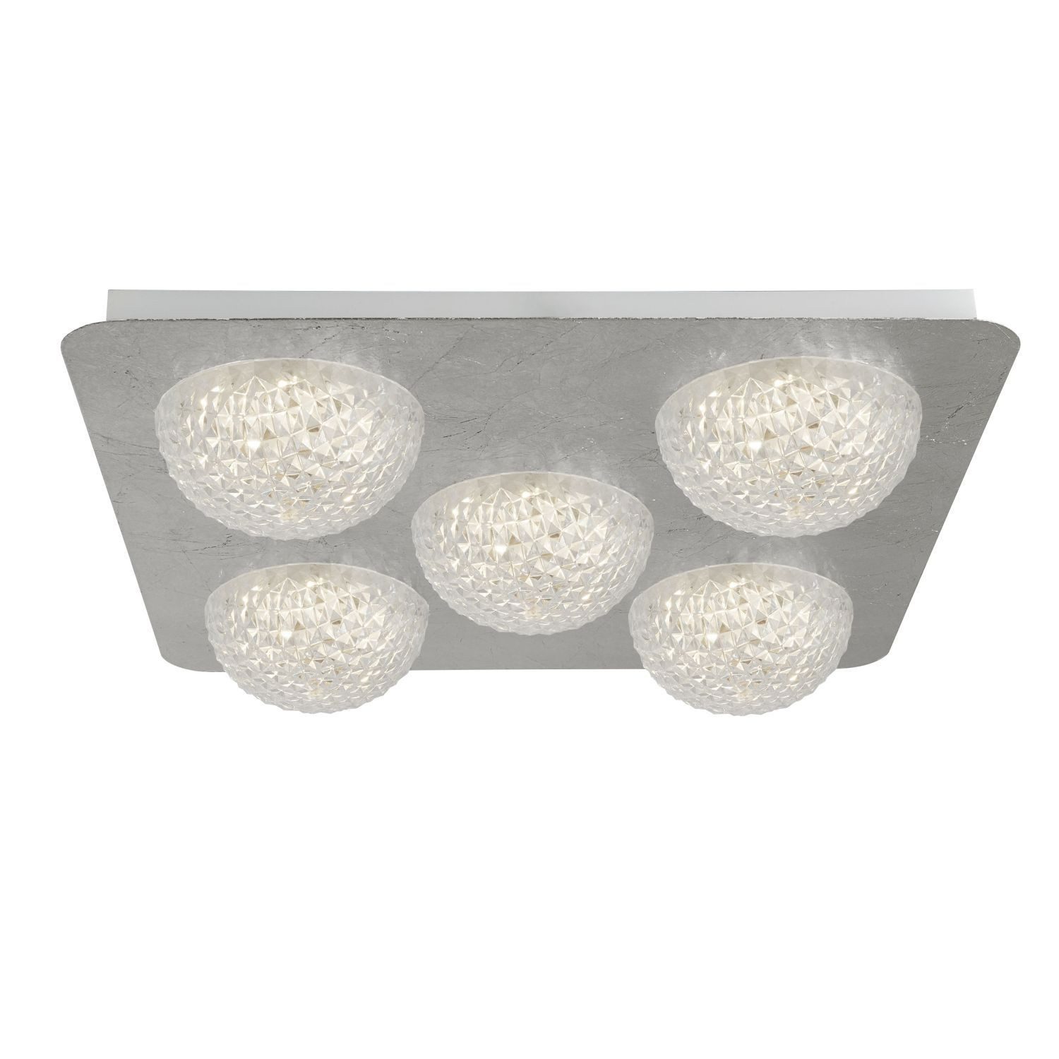 Licht-Erlebnisse Einbauleuchte CLARENET, LED fest integriert, Warmweiß, LED Metall 43 cm breit in Silber eckig 3000 K warmweißes Licht Modern