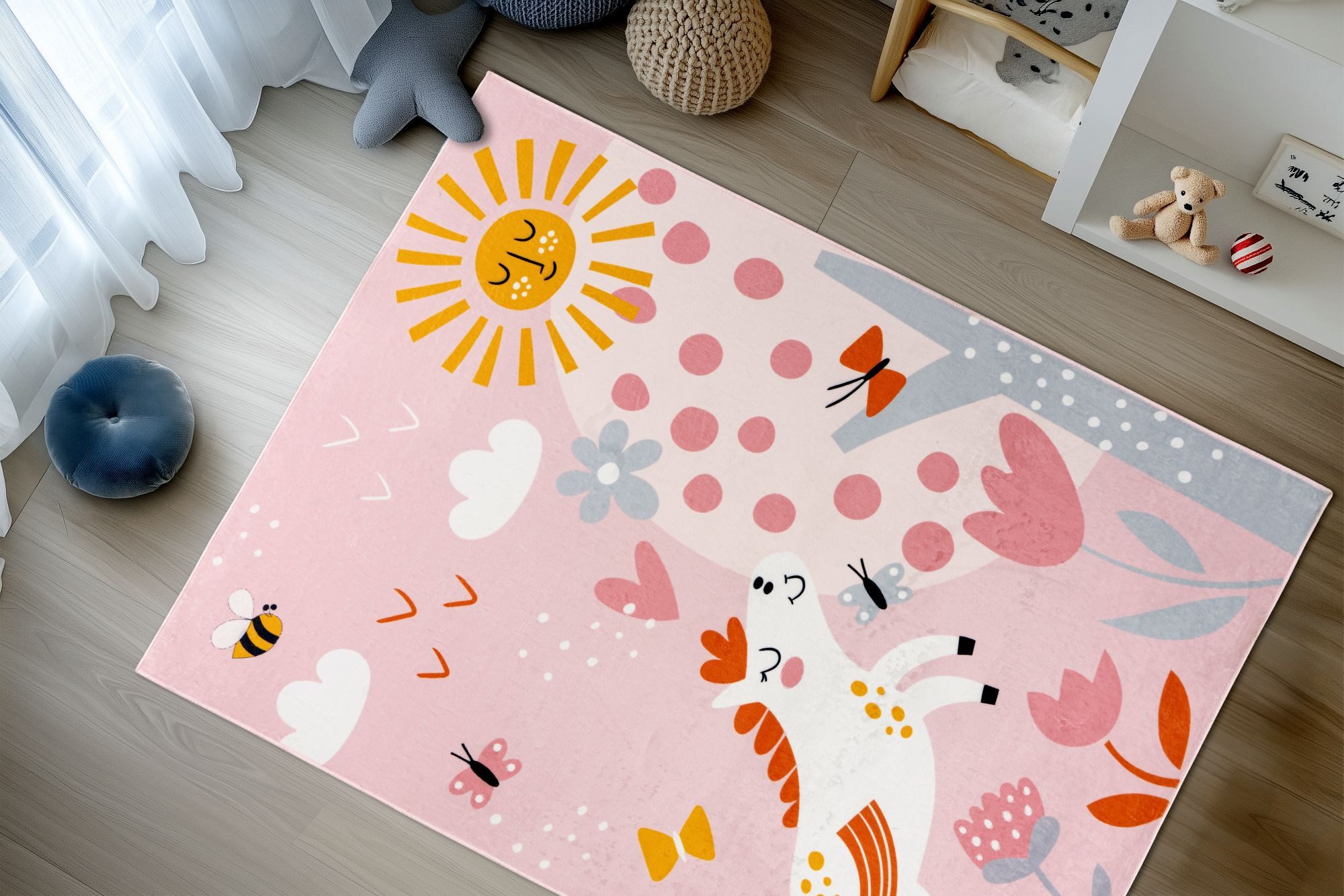 Kayoom Kinderteppich Wonder 126, rechteckig, Höhe: 8 mm, Kurzflor, Vegan, Fußbodenheizungsgeeignet