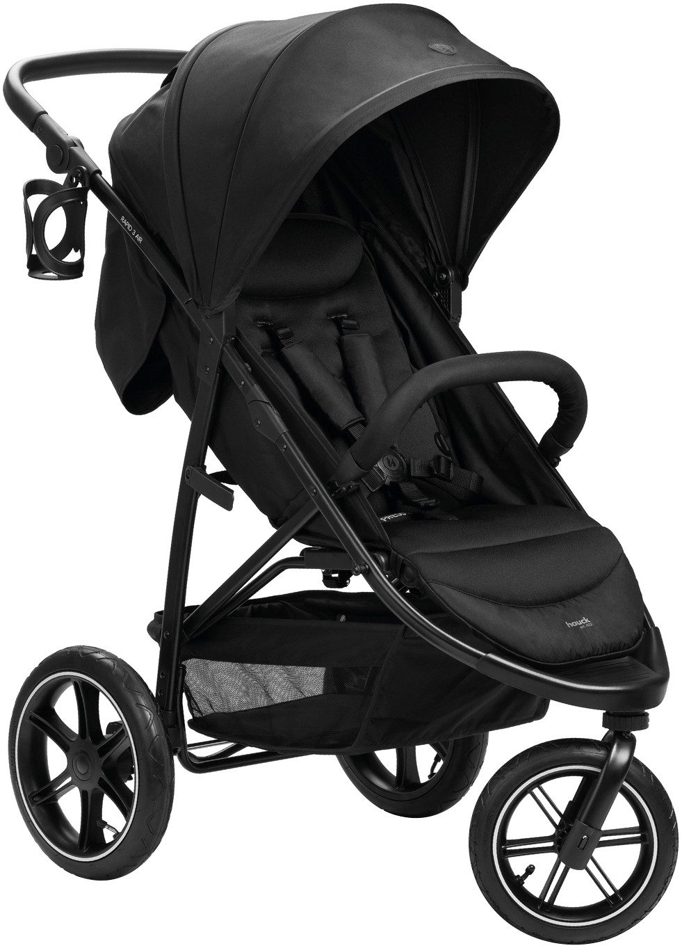 Hauck Kinder-Buggy Dreiradbuggy, Rapid 3 Air, black, mit schwenk/feststellbarem Vorderrad, Lufträder, bis 22 kg belastbar