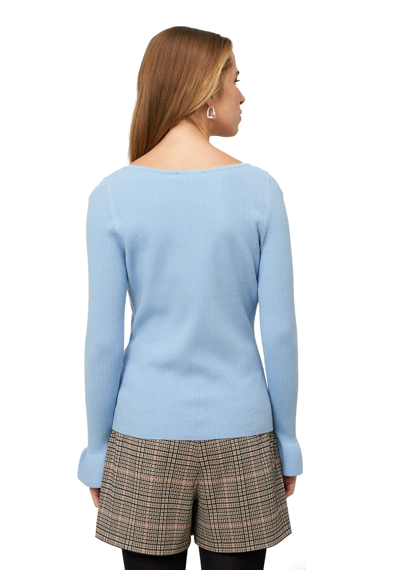 Zero Strickpullover Damen mit Volants am Ärmel (1-tlg) Volant