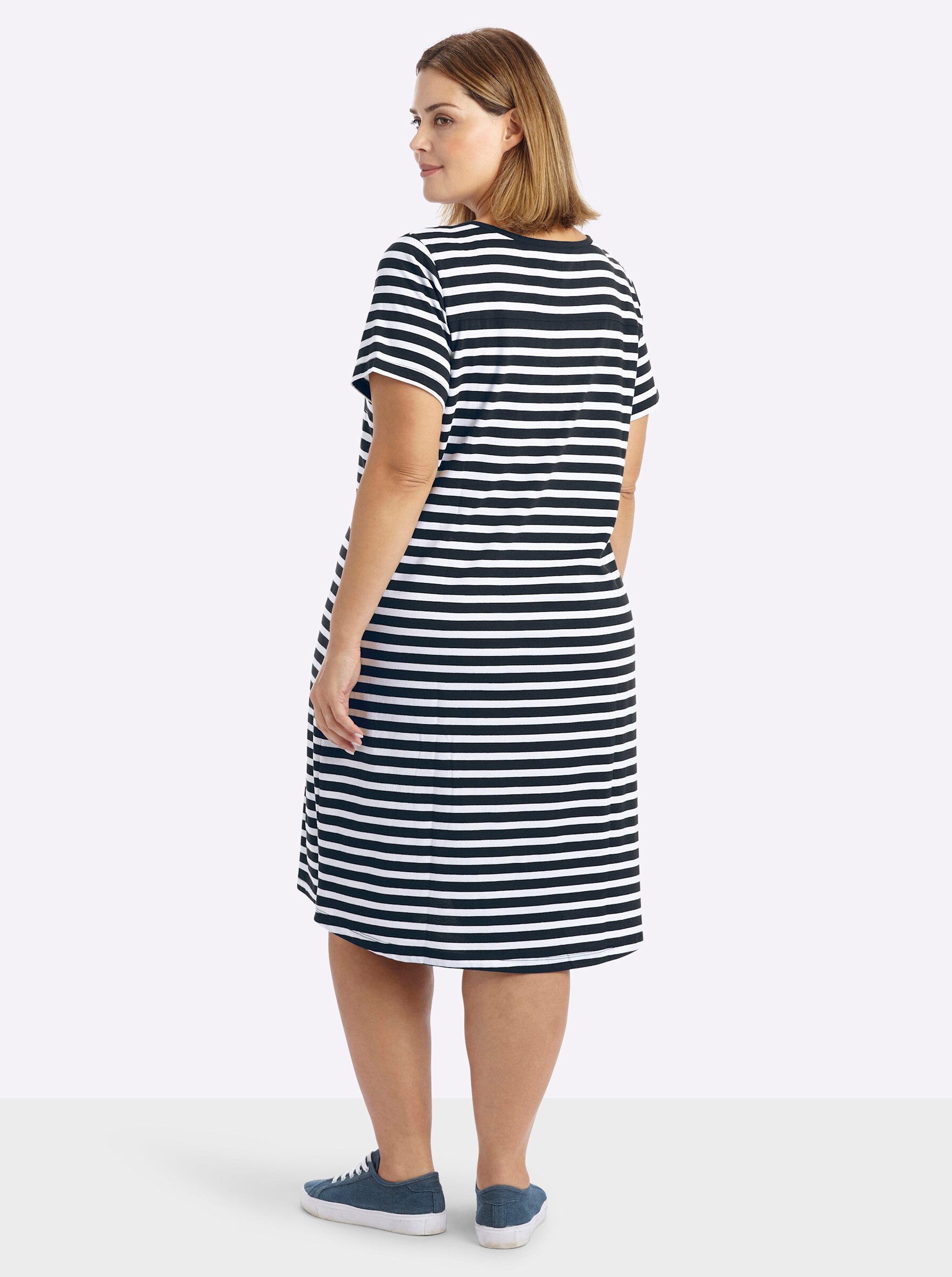 Sheego Jerseykleid Jersey-Kleid Kurzarm