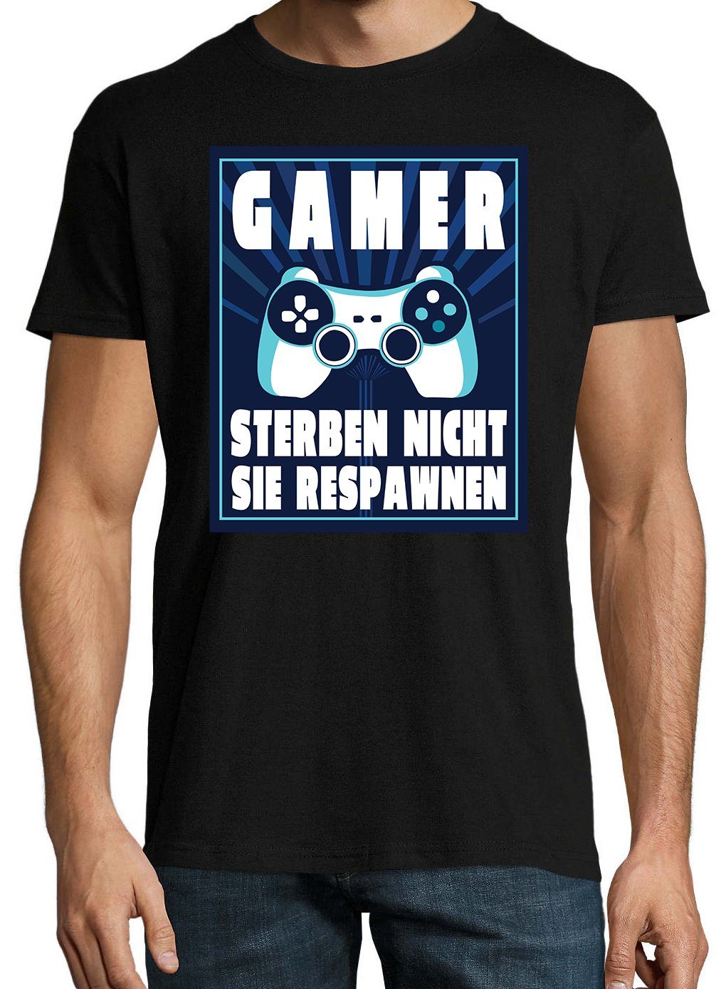 Spruch Herren T-Shirt Youth Designz Nicht, T-Shirt Respawnen" Sterben "Gamer Schwarz lustigem mit Sie