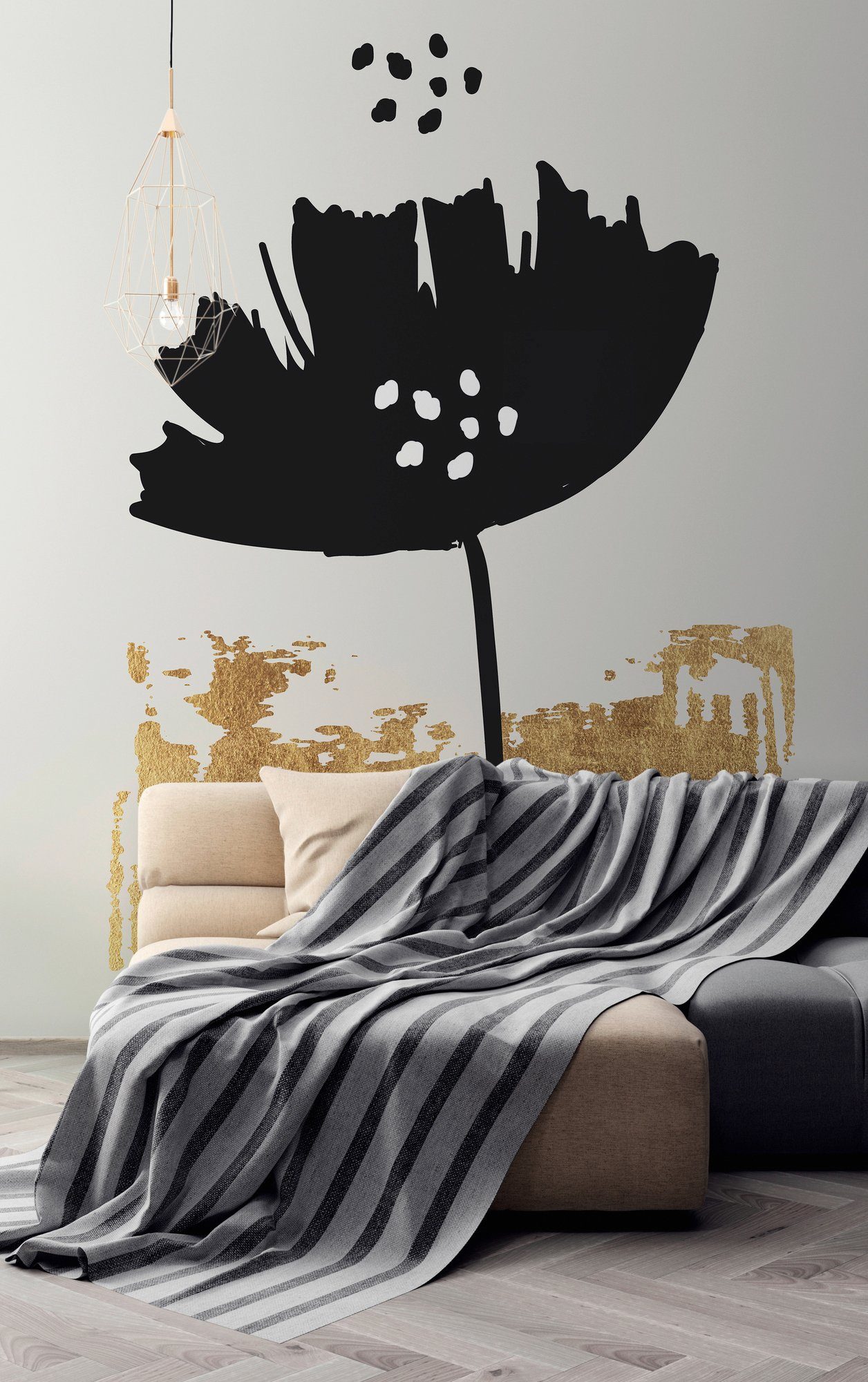 living walls Fototapete ARTist Black Poppy, (Set, 2 St), Vlies, Wand, Schräge