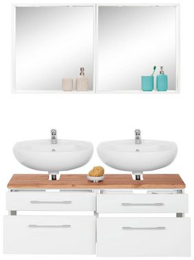 HELD MÖBEL Badmöbel-Set Davos, (3-St), 2 Spiegel inklusive Beleuchtung und Waschbeckenunterschrank