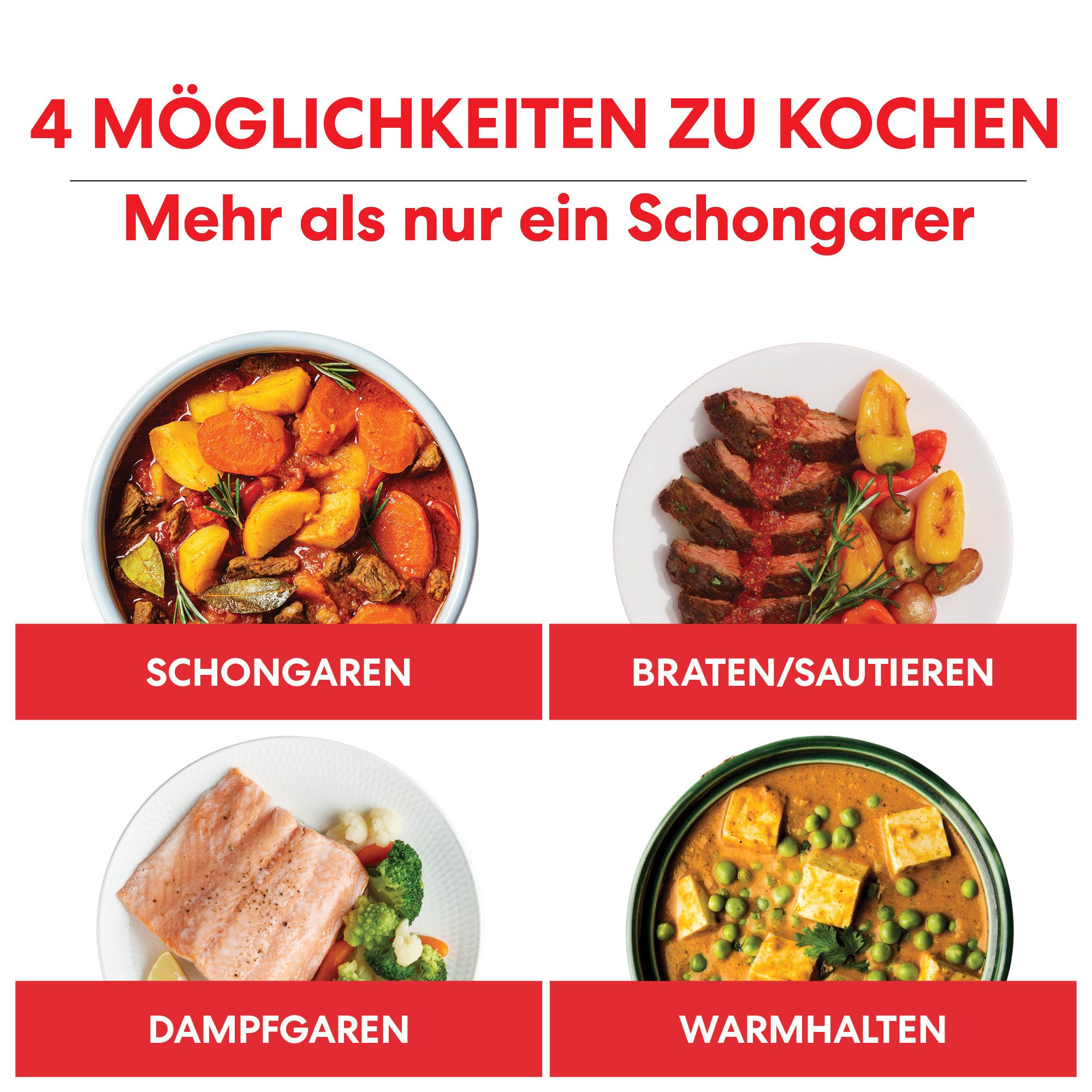 Instant Pot Multikocher Superior 4in1 Slow Cooker Schongarer 10 Portionen Braten Warmhalten, 800 W, 4-in-1 Funktion, 7,1L, EasyGrab-Griffe, Zeit-Temperatureinstellung
