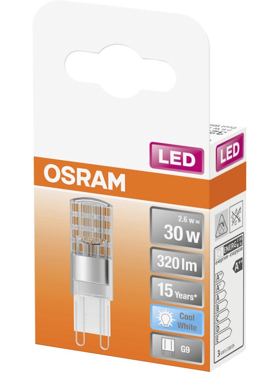 Osram LED-Leuchtmittel Osram LED Stiftsockellampe Star G9 2,6W, Nicht dimmbar