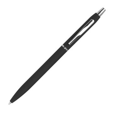 Livepac Office Kugelschreiber 10 Schlanke Metall-Kugelschreiber / gummiert / Farbe: schwarz