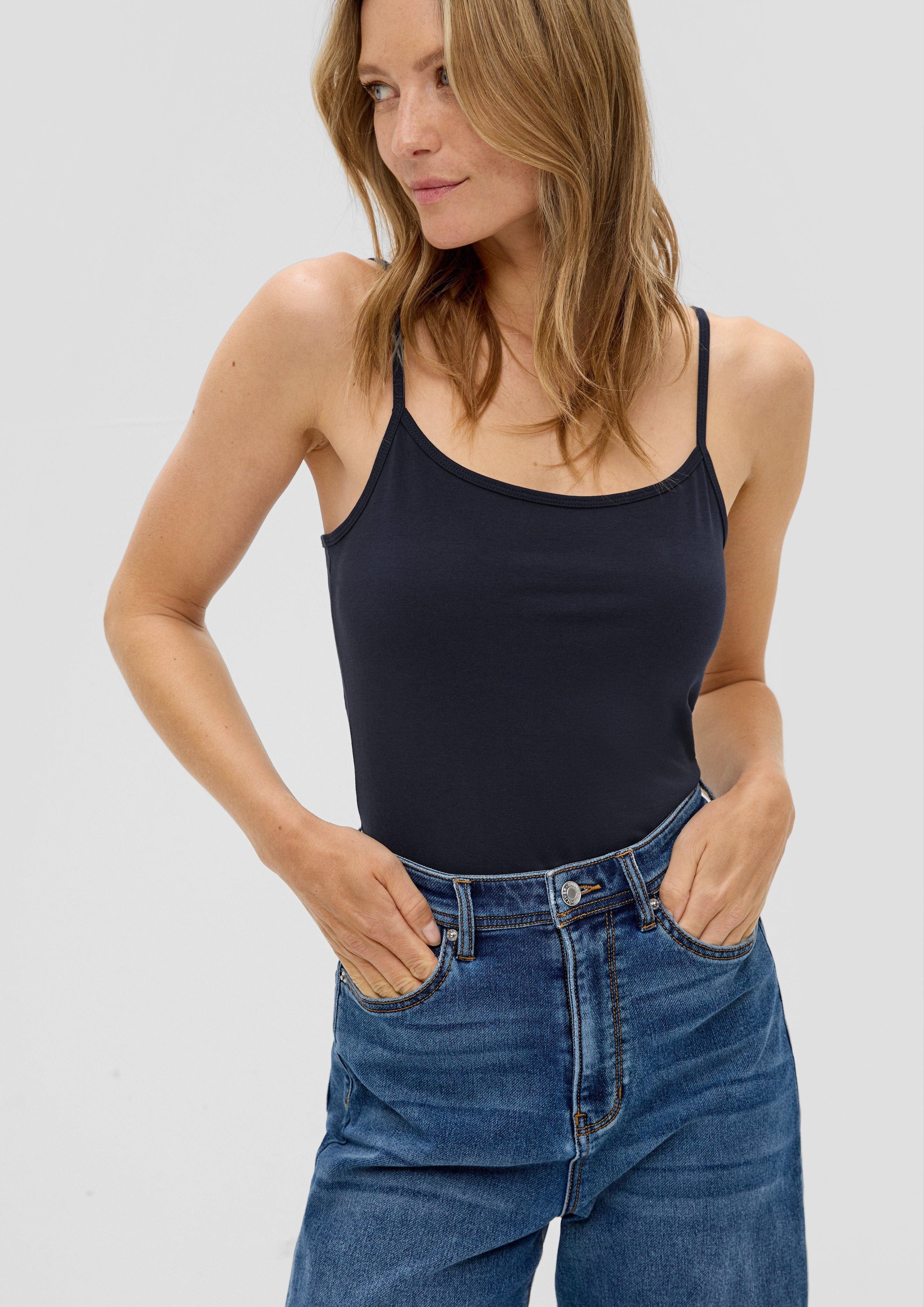 s.Oliver T-Shirt Top aus Baumwollmix günstig online kaufen