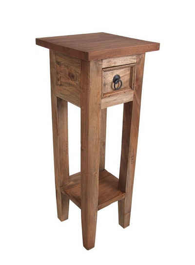 Spetebo Beistelltisch Mahagoni Telefontisch 67cm - natur (Stück, 1-St., Beistelltisch), Vintage Holz Telefontisch