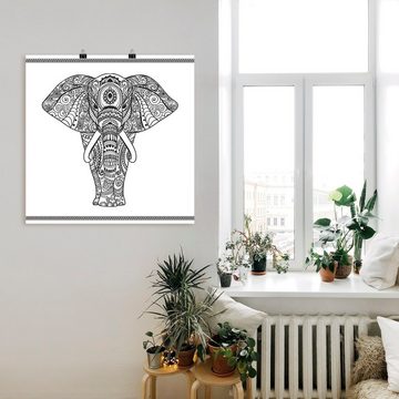 Artland Wandbild Elefant in Mandala, Wildtiere (1 St), als Leinwandbild, Poster, Wandaufkleber in verschied. Größen
