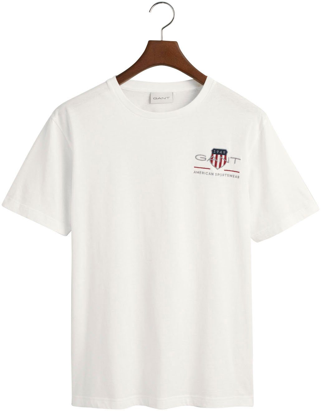 den T-Shirt dem T-SHIRT Archiv ARCHIVE white SHIELD Gant 1980er-Jahren von inspiriert EMB REG SS aus