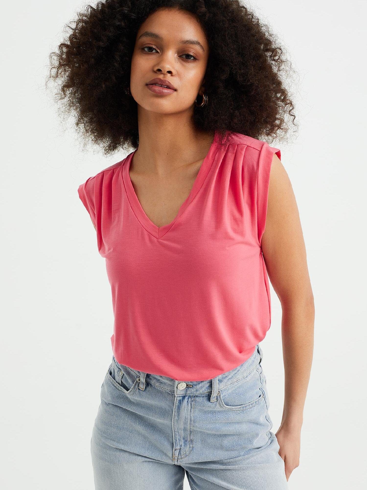 (1-tlg) T-Shirt Fashion rosa WE Leuchtend