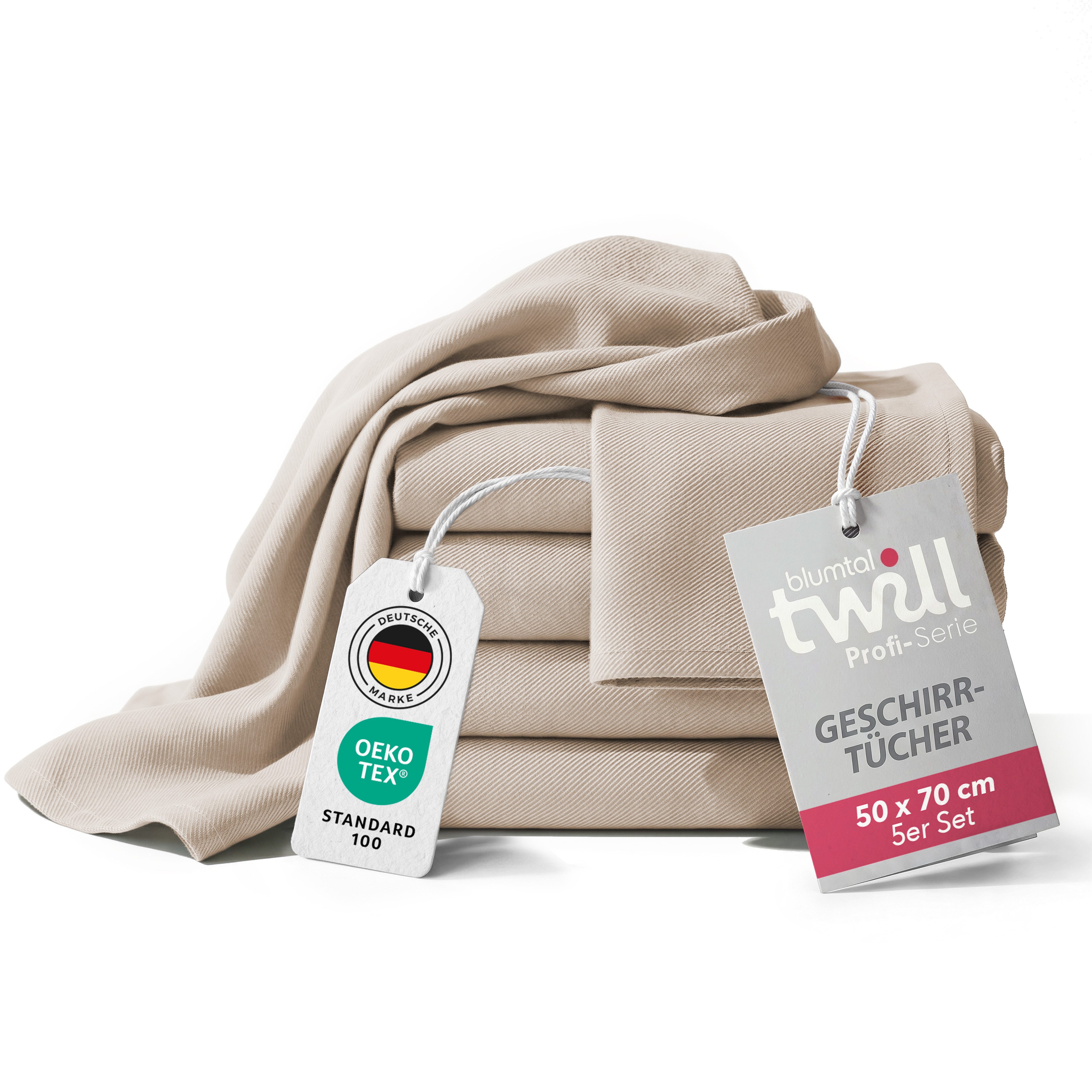 Blumtal Geschirrtuch 5er Set Premium Geschirrtücher Baumwolle 50x70 cm, (5-tlg), Ultra saugstarke zertifizierte Geschirrhandtücher (230gsm)
