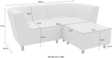 DOMO collection Ecksofa Sonna, individuell zusammenstellbar L-Form, Gartenlounge-Set oder Einzelelemente, Outdoor