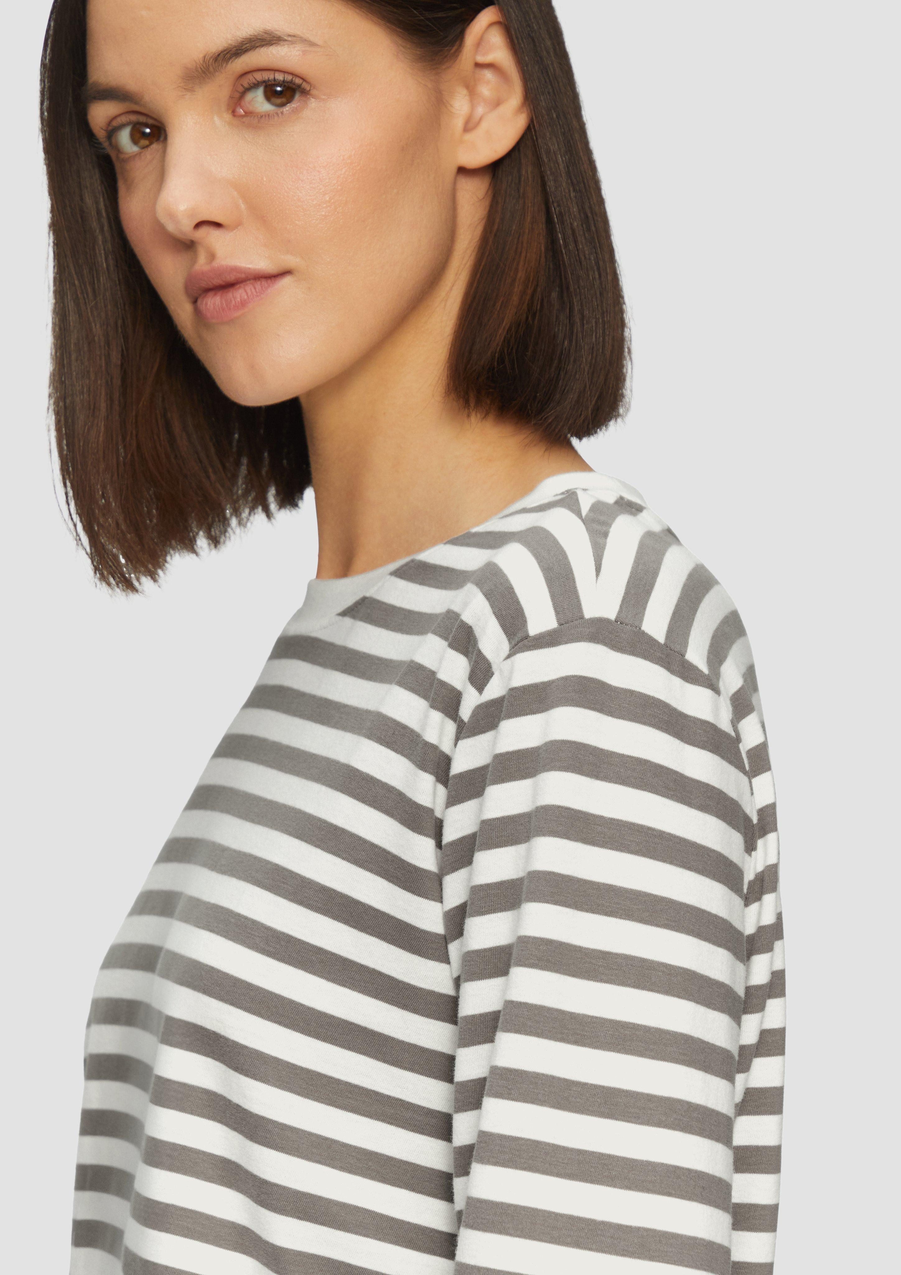 s.Oliver Langarmshirt Gestreiftes Langarmshirt aus Baumwolljersey günstig online kaufen