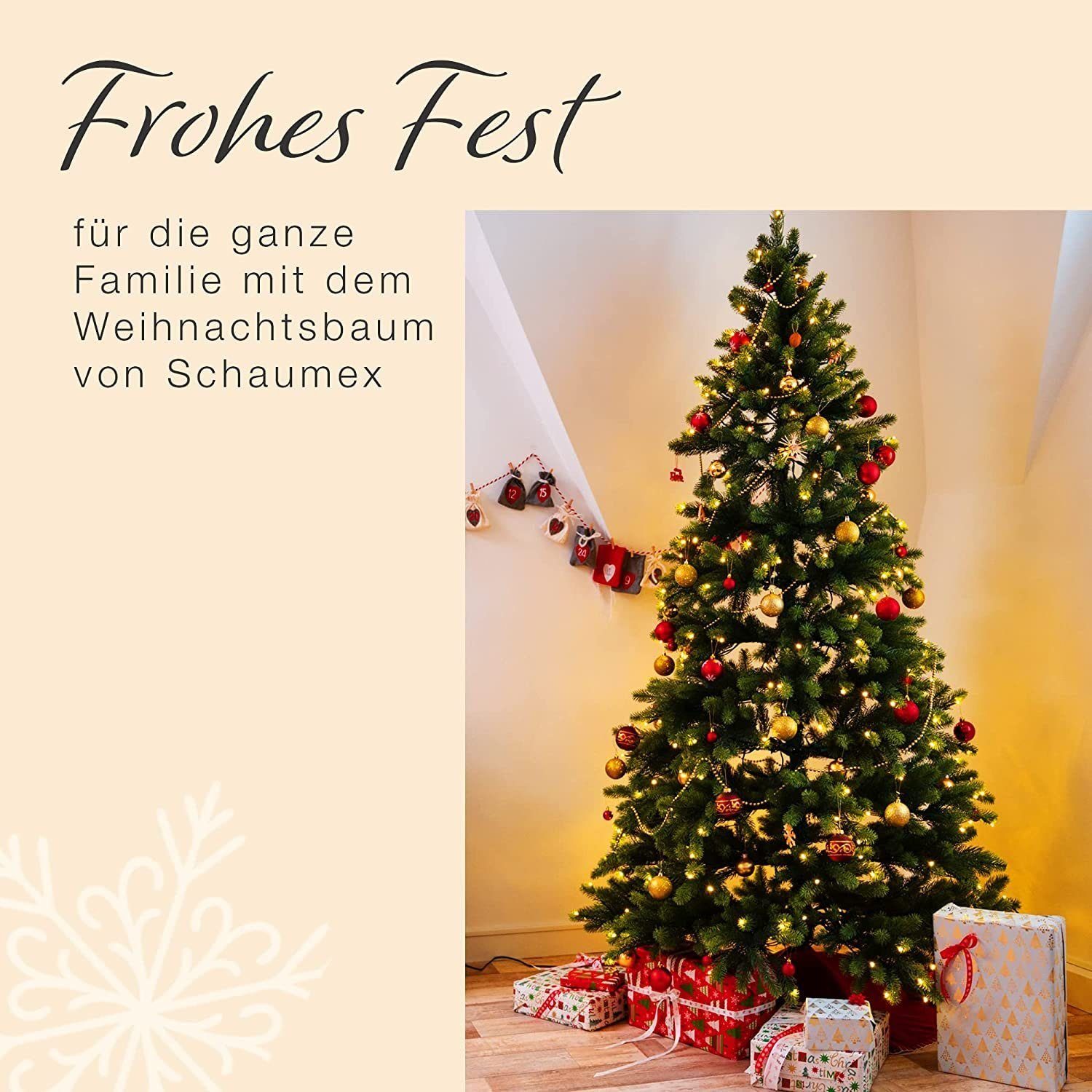 SCHAUMEX Künstlicher Weihnachtsbaum LED Spritzguss Weihnachtsbaum, hochwertig Spritzguss Beleuchtung, Künstlicher mit Extrem Weihnachtsbaum