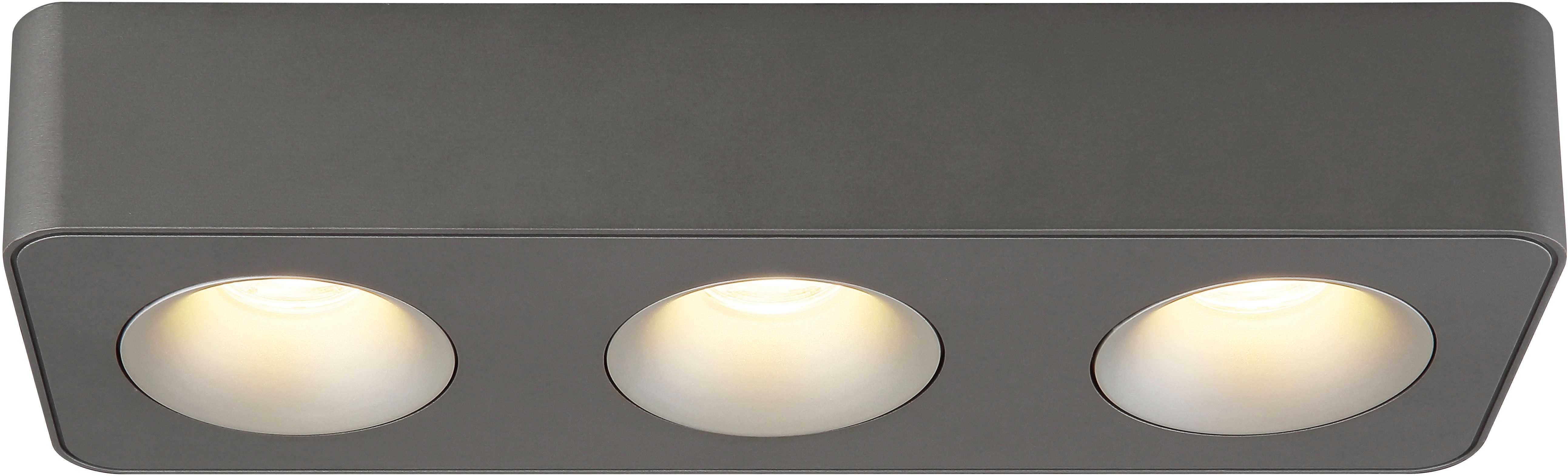 GLOBO LIGHTING LED Deckenstrahler HANGARAU, LED fest integriert, Warmweiß, Spot/grau/3000K/Flur/Wohnbereich