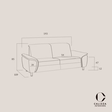 CALIZZA INTERIORS Polstergarnitur Jade, (Set, bestehend aus 2 und 2,5-Sitzer), aus 2 und 2,5-Sitzer, Kopfteilverstellung und Sitztiefenverstellung