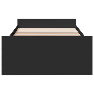 vidaXL Bett Bettgestell mit Schubladen Schwarz 75x190 cm Holzwerkstoff
