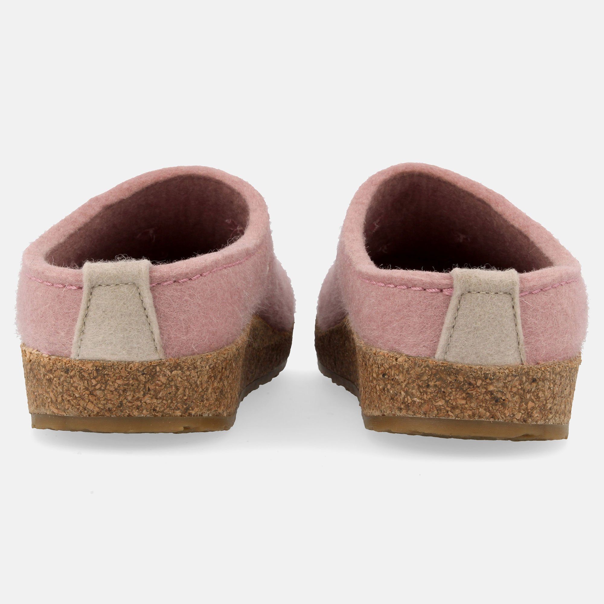 Haflinger Grizzly Cuoricino Filzclog aus reinem Wollfilz Unisex Herzmotiv Hausschuh