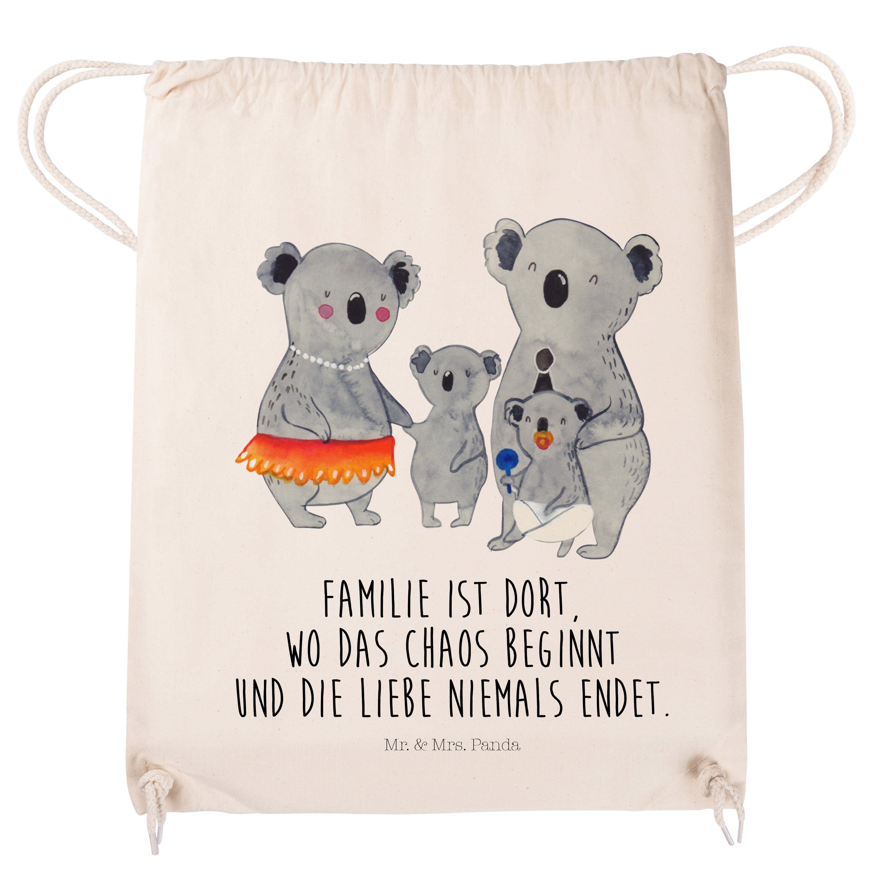 & Panda Mr. - Mrs. Beutel, (1-tlg) Schweste - Geschenk, Familie Kinder, Oma, Transparent Koala Sporttasche